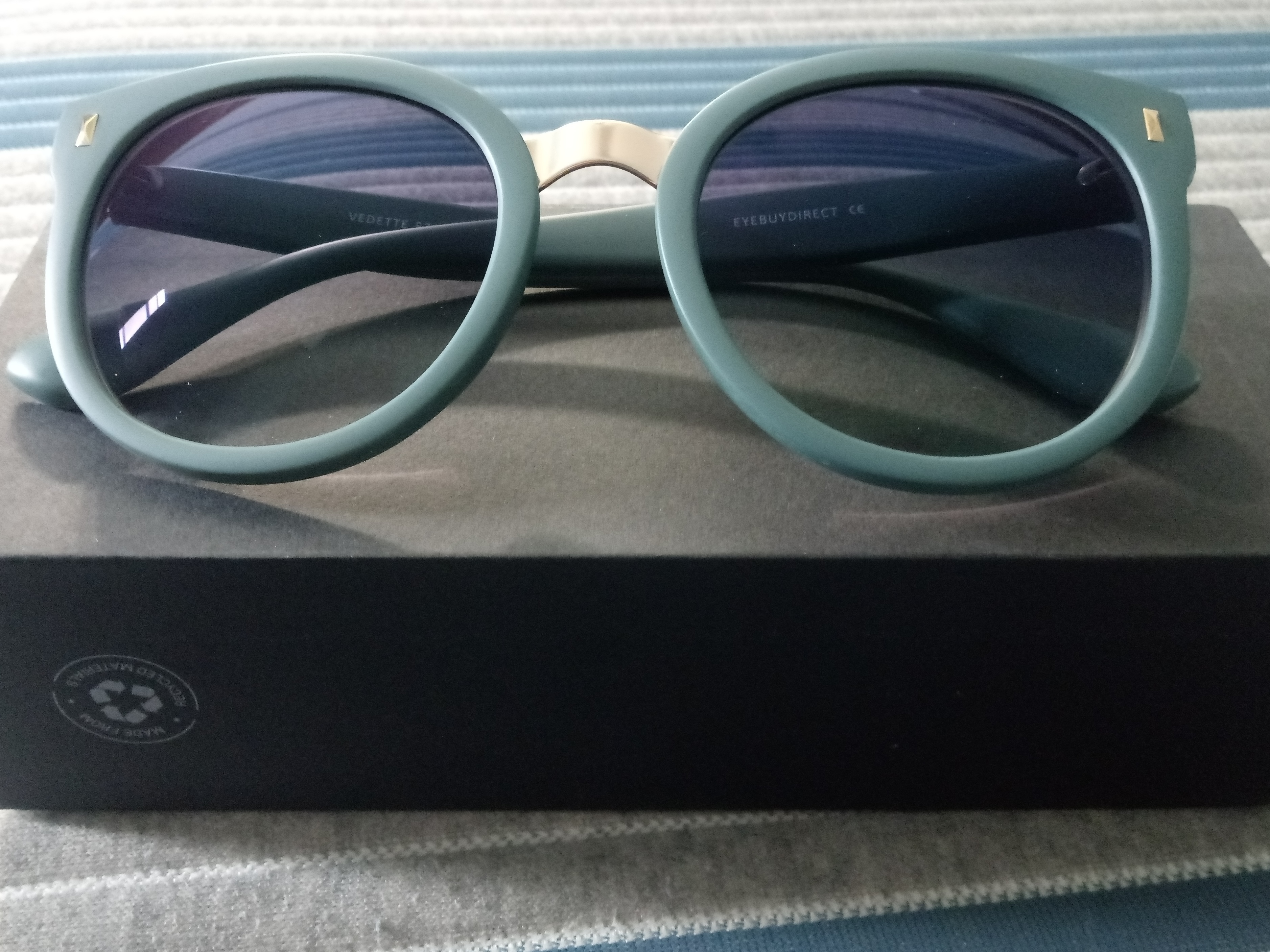 Vedette - Round Matte Olive Frame Sunglasses | EyeBuyDirect