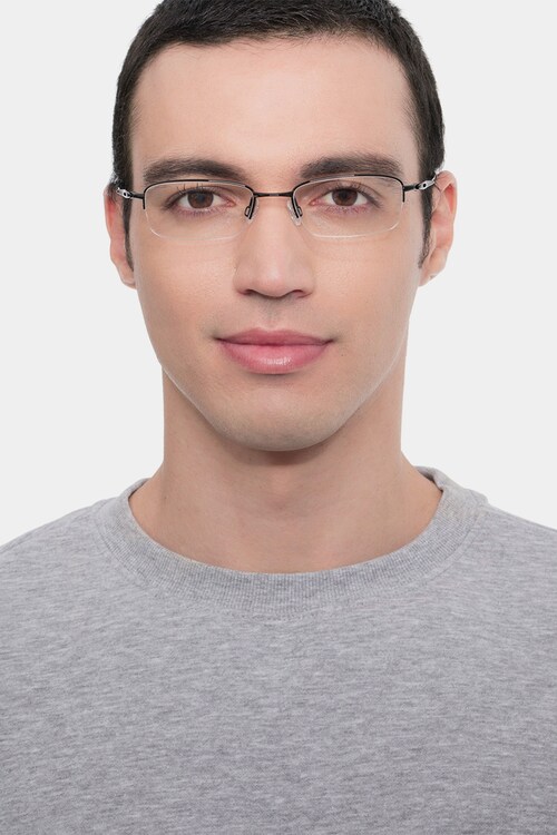 Polished Black Frame Glasses For Men 