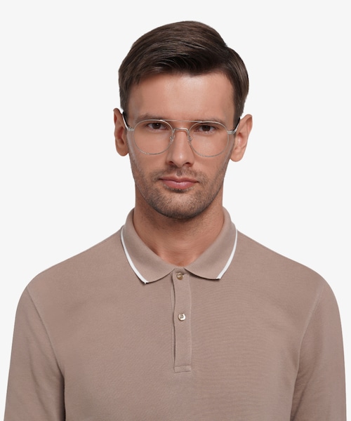 silver aviator prescription glasses