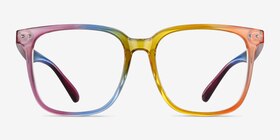 Freedom Rainbow Plastic Eyeglass Frames from EyeBuyDirect, Front View