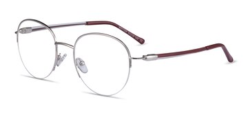 Silver Red Written -  Metal Eyeglasses