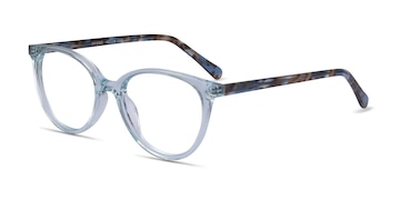 Clear Blue Floral Friend -  Acetate Eyeglasses