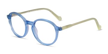 Clear Blue Green Happy -  Acetate Eyeglasses