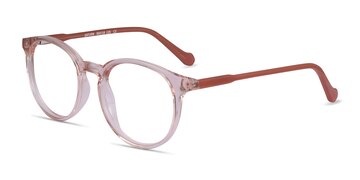 Clear Pink Terracotta Saturn -  Acetate Eyeglasses