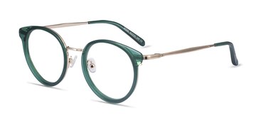 Emerald Green & Gold Jezzie -  Fashion Acetate, Metal Eyeglasses