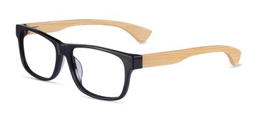Black & Light Wood Taiga -  Wood Texture Eyeglasses