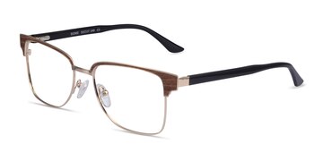 Gold, Black & Light Wood Biome -  Classic Acetate Eyeglasses