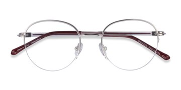 Silver Red Written -  Metal Eyeglasses