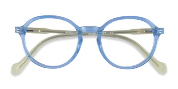 Clear Blue Green Happy -  Acetate Eyeglasses