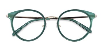 Emerald Green & Gold Jezzie -  Fashion Acetate, Metal Eyeglasses