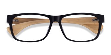 Black & Light Wood Taiga -  Wood Texture Eyeglasses