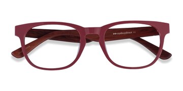 Red & Red Wood Tongass -  Wood Texture Eyeglasses