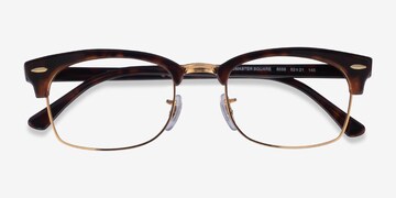 Ray Ban Clubmaster Square Browline Tortoise Gold Frame Eyeglasses Eyebuydirect