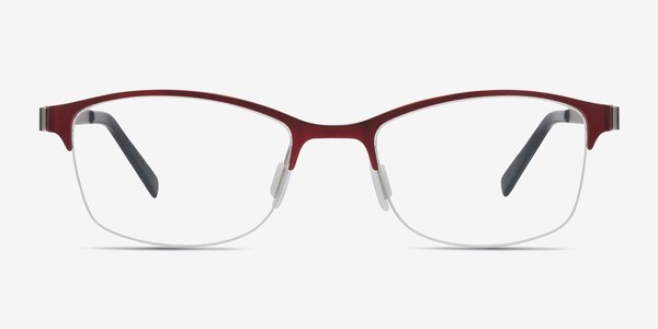 Pearl Red Metal Eyeglass Frames