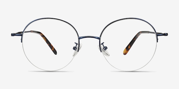 Albee Blue Metal Eyeglass Frames