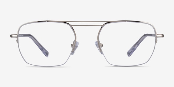 Cabrini Silver Clear Métal Montures de lunettes de vue