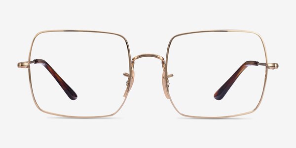 Ray-Ban Square Gold Metal Eyeglass Frames