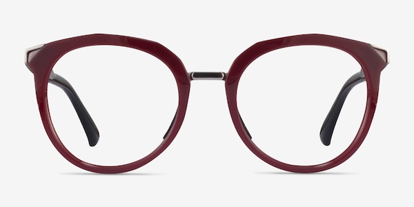 Oakley Top Knot Red & Silver Acetate Eyeglass Frames