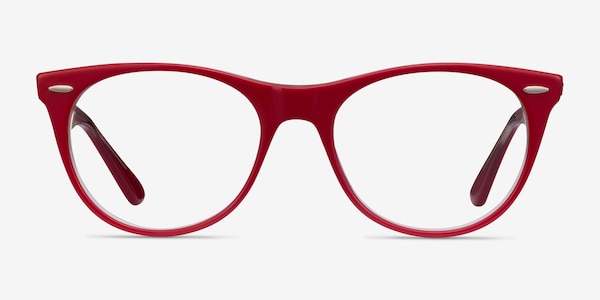 Ray-Ban RB2185V Red Transparent Acetate Eyeglass Frames