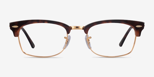 Ray-Ban Clubmaster Square Tortoise & Gold Acetate Eyeglass Frames