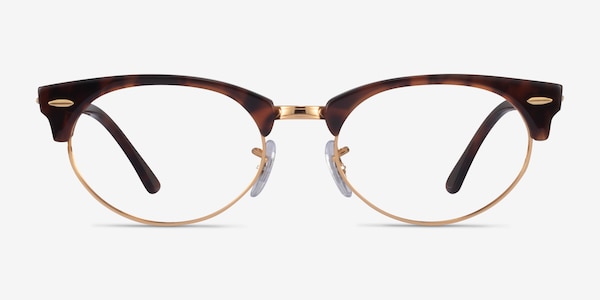 Ray-Ban Clubmaster Oval Tortoise & Gold Acetate Eyeglass Frames