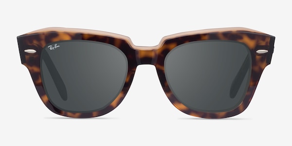 Ray-Ban State Street Havana On Transparent Brown Acetate Sunglass Frames