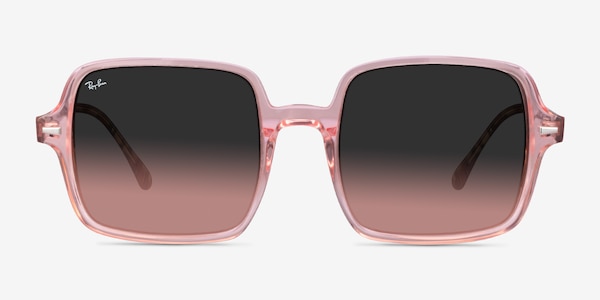 Ray-Ban Square II Transparent Pink Acetate Sunglass Frames