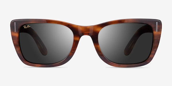 Ray-Ban Caribbean Striped Havana Acetate Sunglass Frames