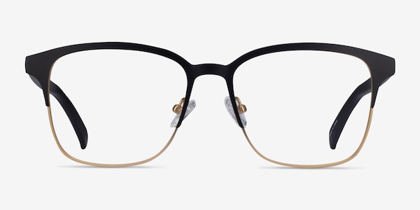 Intense Matte Black/Golden Acetate-metal Eyeglass Frames