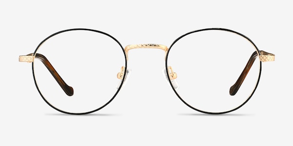 Mingus Black Golden Metal Eyeglass Frames