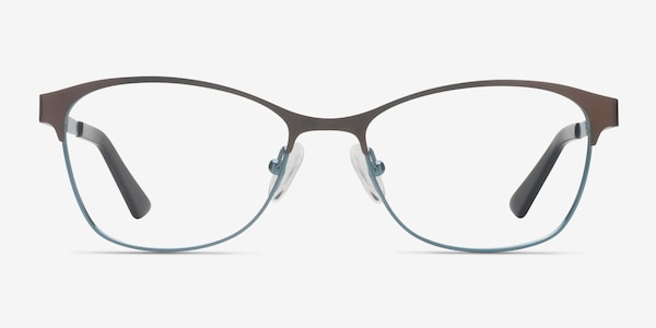 Sabrina Brown Blue Metal Eyeglass Frames