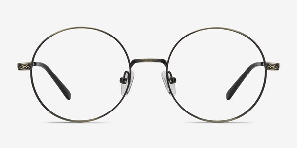 Inscription Bronze Metal Eyeglass Frames