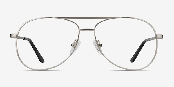 Discover Matte Silver Metal Eyeglass Frames