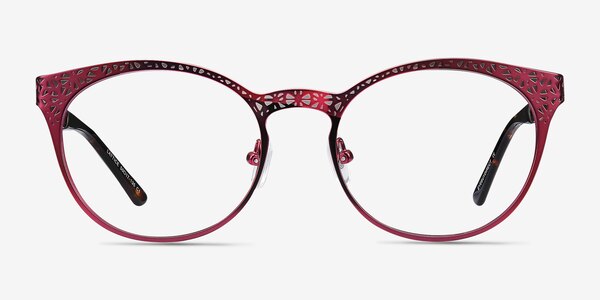 Lattice Red Purple Metal Eyeglass Frames
