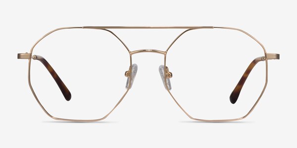 Eight Golden Metal Eyeglass Frames