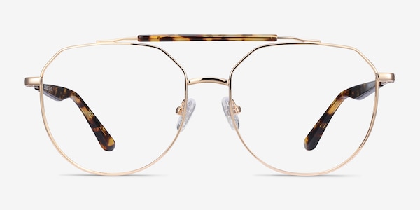 Coxon Golden Tortoise Metal Eyeglass Frames