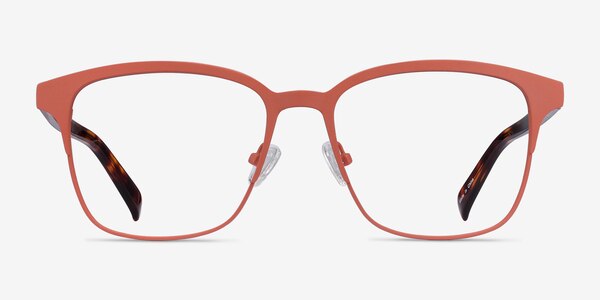Intense Coral & Tortoise Acetate-metal Montures de Lunette de vue