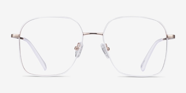 Arty White & Gold Métal Montures de Lunette de vue