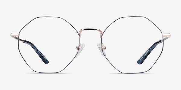 Altar Navy & Gold Metal Eyeglass Frames