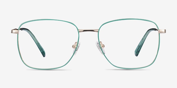 Kusama Green & Gold Metal Eyeglass Frames