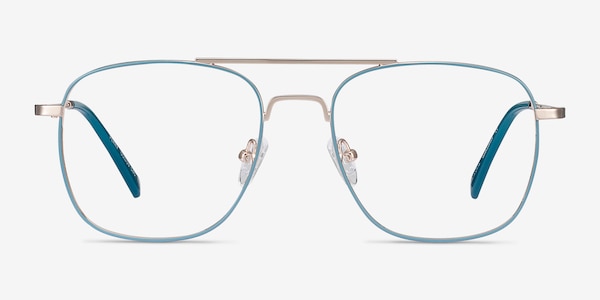 Perry Teal & Gold Metal Eyeglass Frames