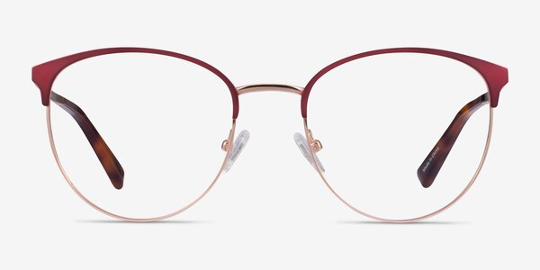 Tracie Burgundy Rose Gold Métal Montures de Lunette de vue