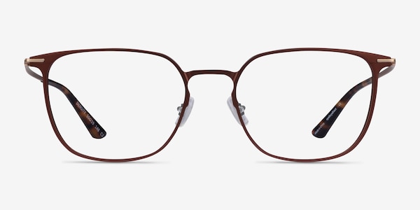 Density Brown & Gold Aluminium-alloy Montures de Lunette de vue