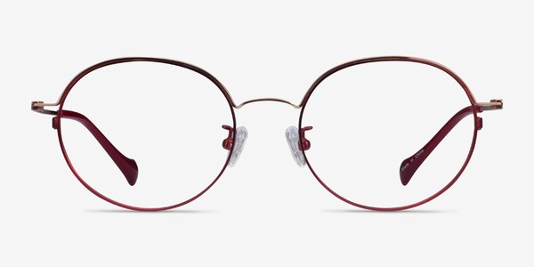Patel Burgundy Rose Gold Metal Eyeglass Frames