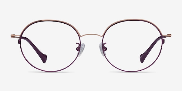Patel Purple Rose Gold Metal Eyeglass Frames