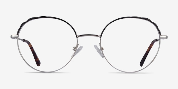 Cloud Silver Black Metal Eyeglass Frames