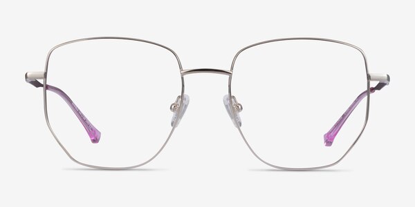 Nimble Silver & Purple Metal Eyeglass Frames