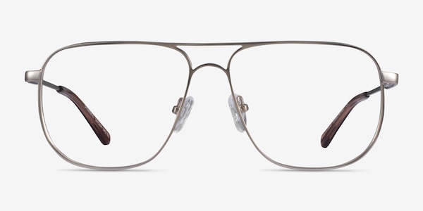 Dynamic Matte Silver Metal Eyeglass Frames