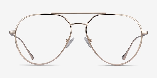 Telescope Light Gold Metal Eyeglass Frames