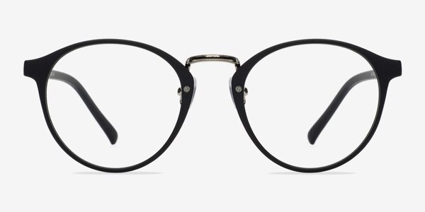 Chillax Matte Black/Silver Plastic Eyeglass Frames
